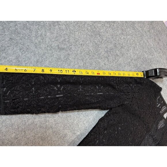 Laundry By Shelli Segal Lace Top Women's L Black Floral Keyhole Back Round Neck - Picture 3 of 6